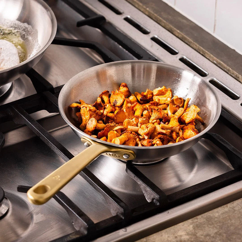 Pack Brigade - set de 3 poêles en inox avec manches dorés - Édition limitée