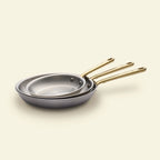 Pack Brigade - set de 3 poêles en inox avec manches dorés - Édition limitée